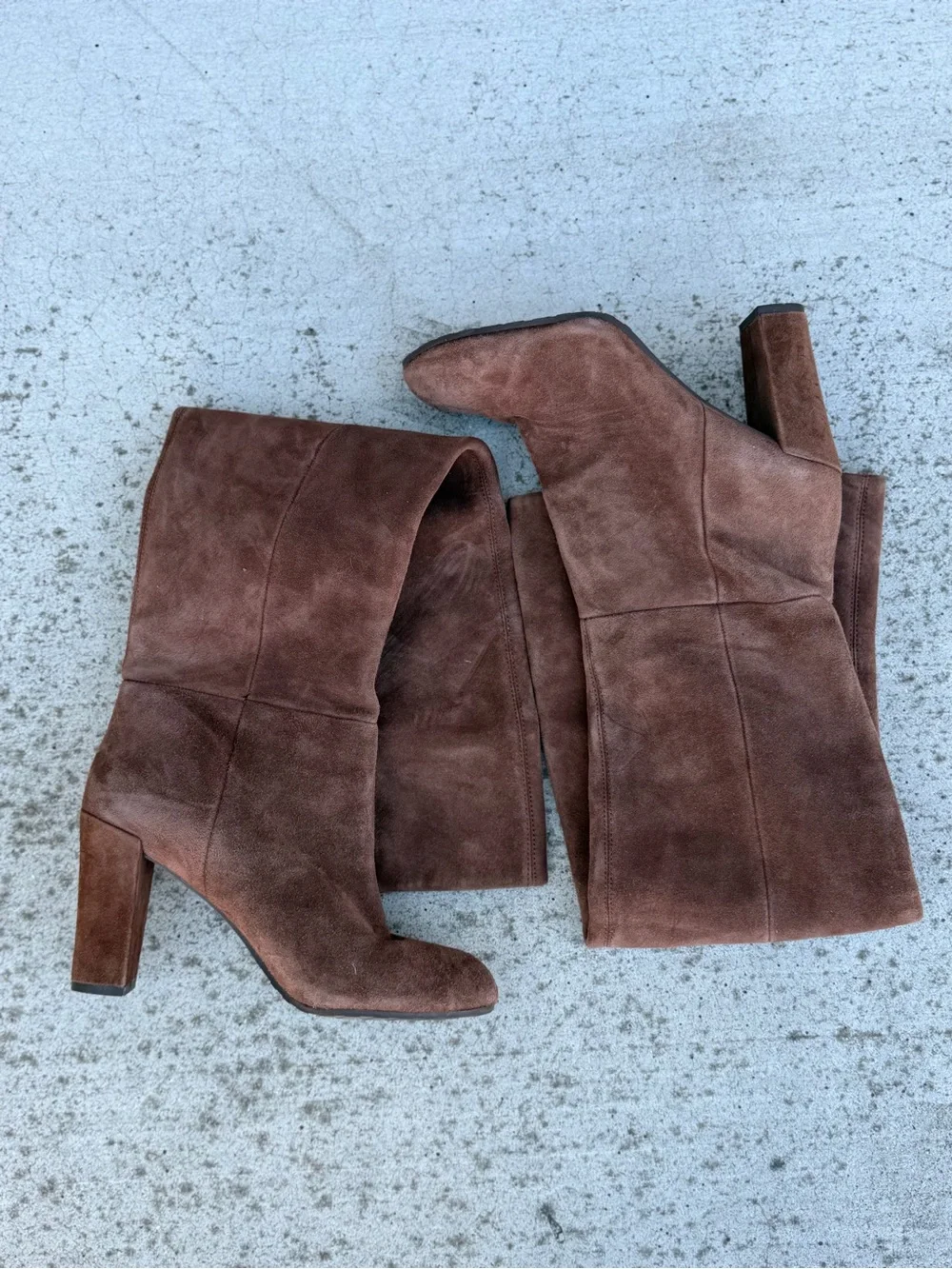 NineWest Women's Tall Suede Block Heel Boots - Brown